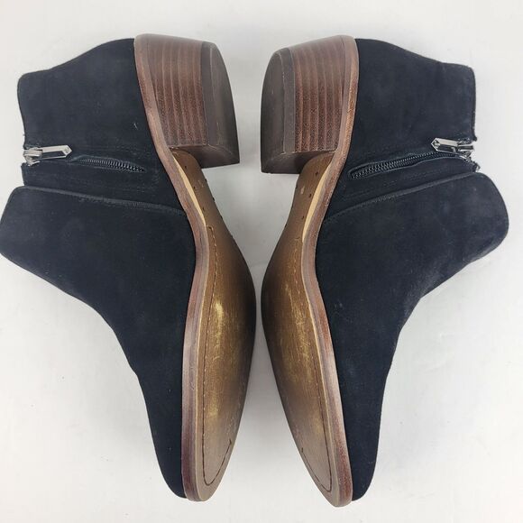 Sam Edelman Petty Black Suede Leather Ankle Booties Size 7.5 M - Picture 10 of 14